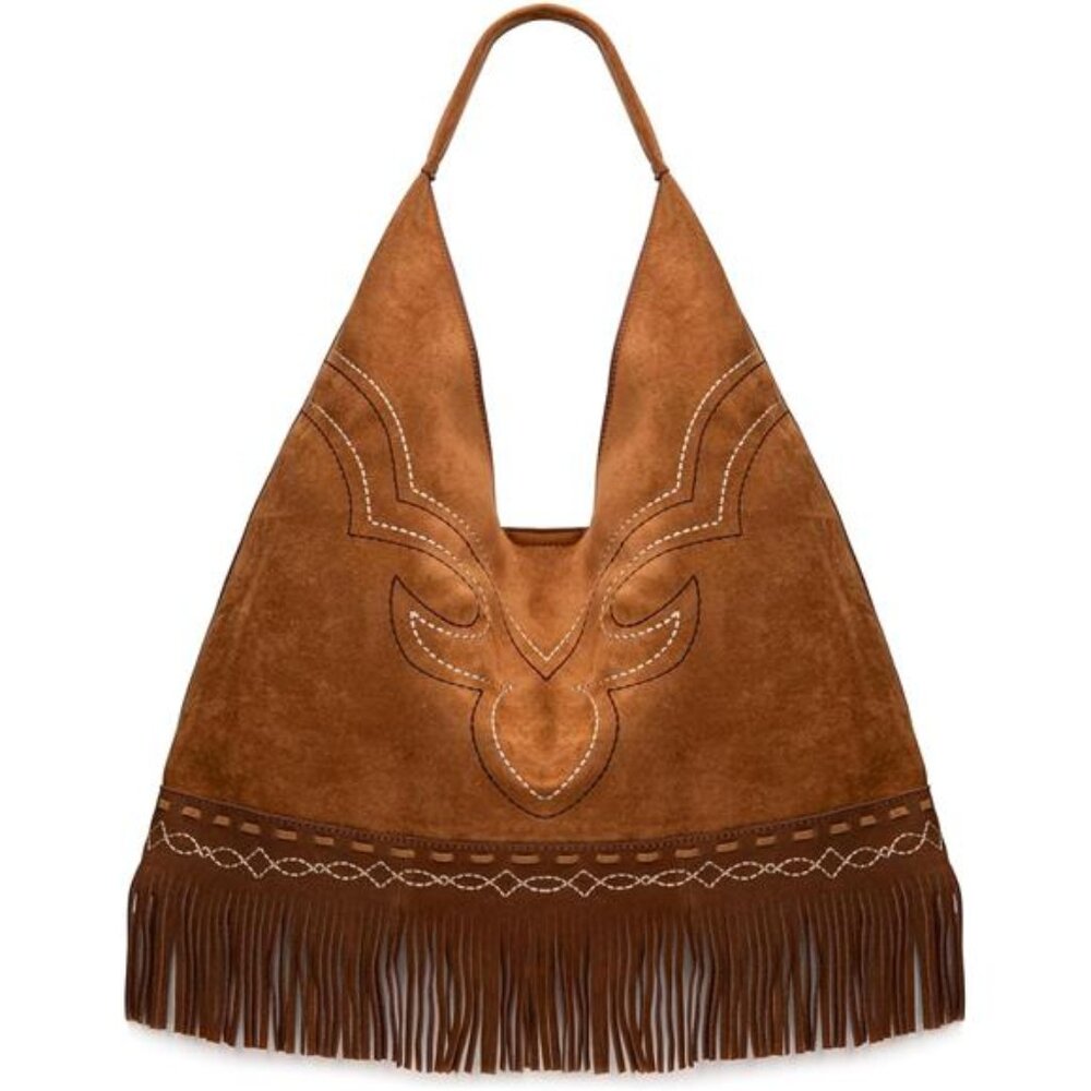 Large Hobo Bags for Women Western Oversize Suede Shoulder